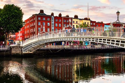 A view of the Ha'penny Bridge in Dublin