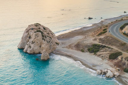Petra Tou Romiou beach views from the coast