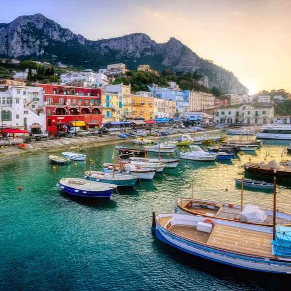 view of sea and boats at capri