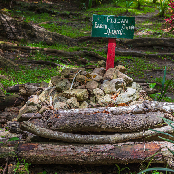 cooking on traditional fijian lovo