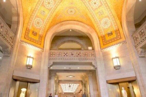 people exploring the interior of the ROM in toronto