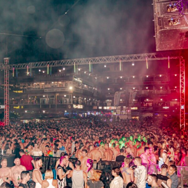 people dancing at event for gran canaria pride