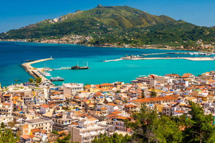 Summer view of Zakynthos Zante town.