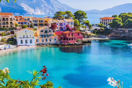 Colorful village of Assos in Kefalonia.