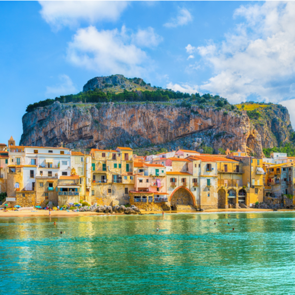Cefalù beach in sicily