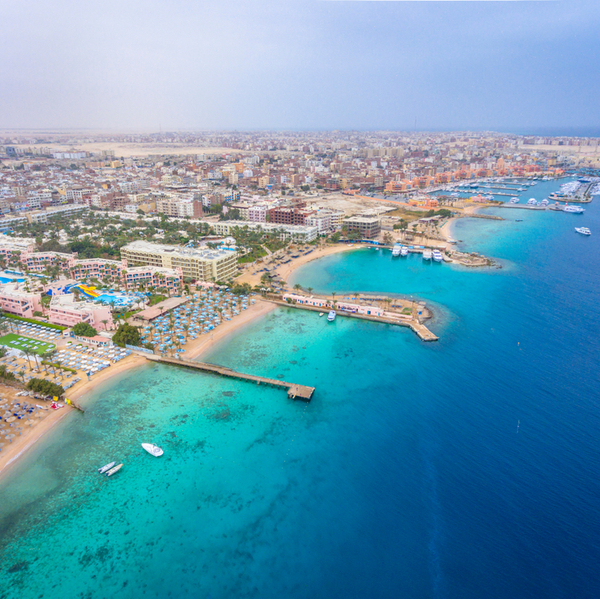 aerial view of hurghada beaches