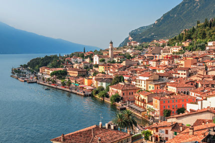 Lake Garda view in Limone sul Garda, famous tourist destination in Italy